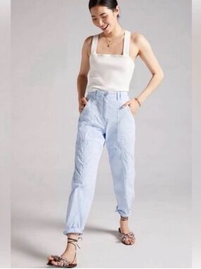 Maeve by Anthropologie Baby Blue Cargo Pants